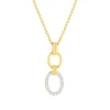 Collier plaque or 2 tons zirconias 45 cm