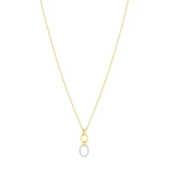 Collier plaque or 2 tons zirconias 45 cm