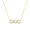 Collier plaqué or agates 45 cm