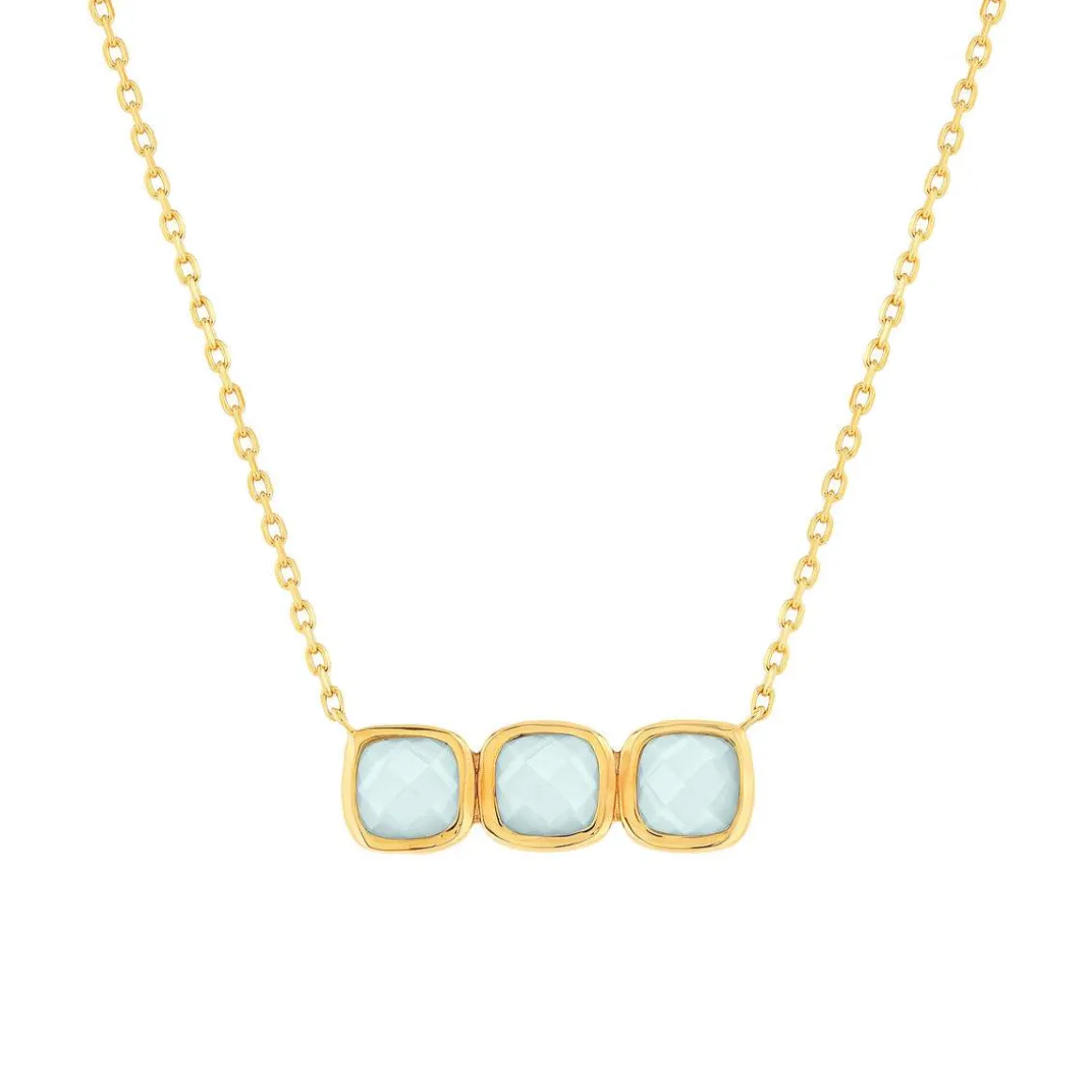 Collier plaqué or agates 45 cm