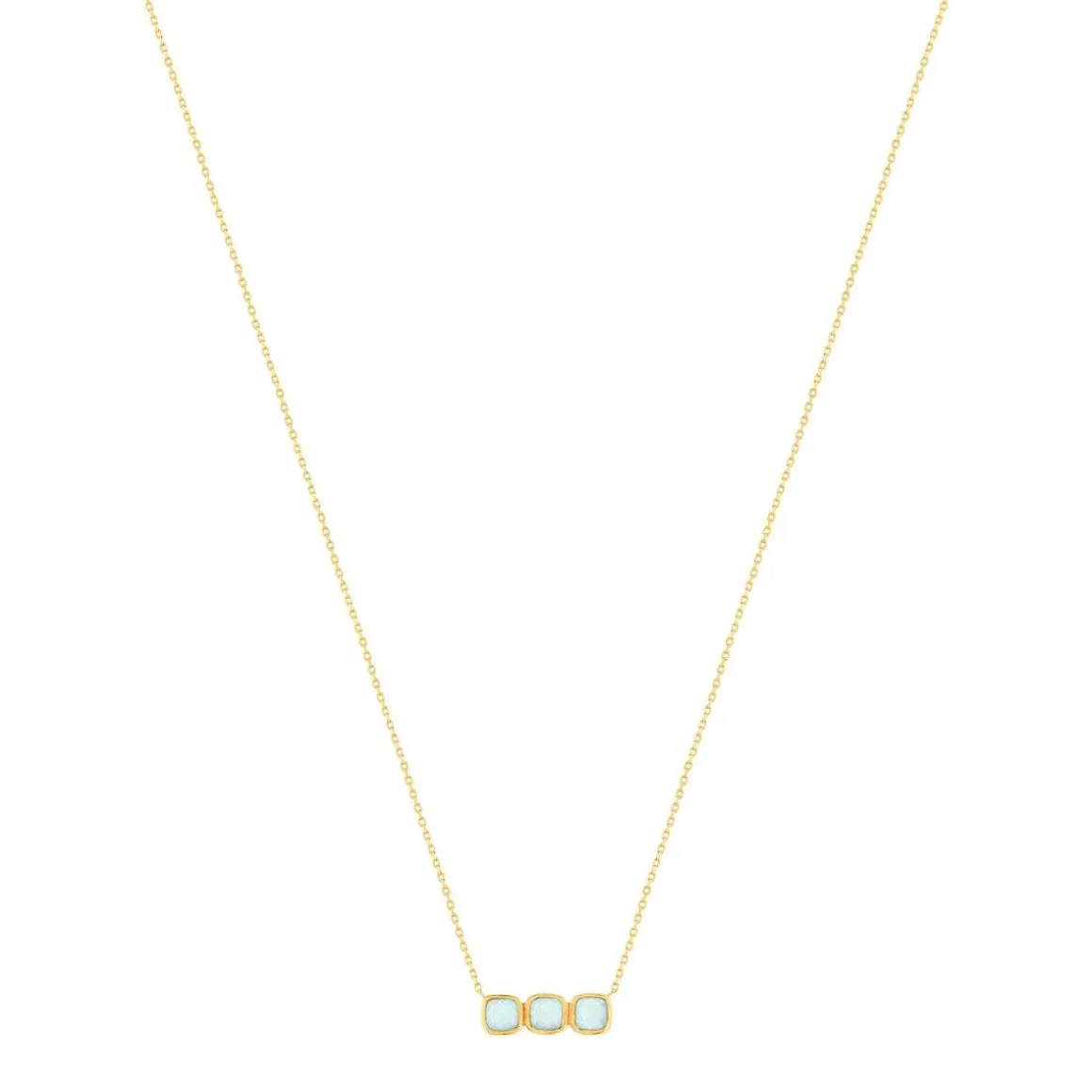 Collier plaqué or agates 45 cm