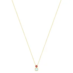 Collier plaqué or agate zirconia 45 cm