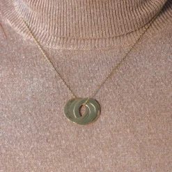Collier plaqué or 3 cercles personnalisables entrelacés 44 cm