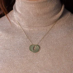 Collier plaqué or 3 cercles personnalisables entrelacés 44 cm