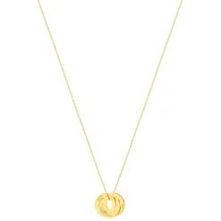 Collier plaqué or 3 cercles personnalisables entrelacés 44 cm