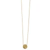 Collier plaqué or 45 cm médaille brossé motif oeil