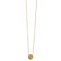 Collier plaqué or 45 cm médaille brossé motif oeil