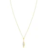 Collier plaqué or entrelacé zirconias 45 cm