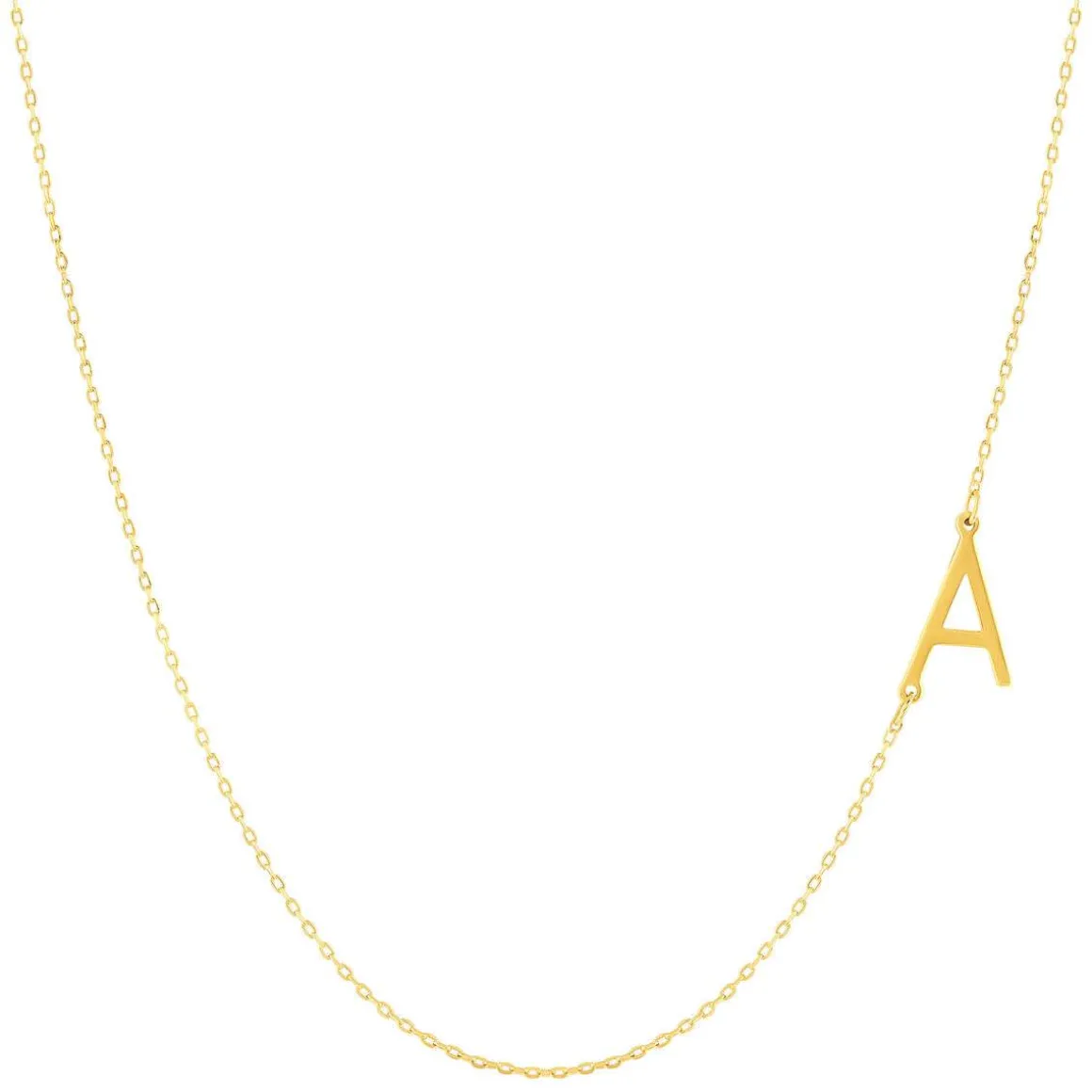 Collier plaqué or initiale 45cm