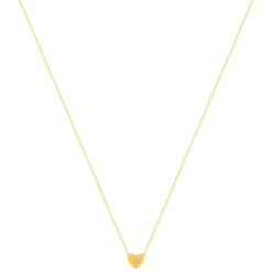 Collier plaqué or jaune coeur et zirconias 45cm