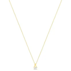 Collier plaqué or jaune et zirconias 45cm