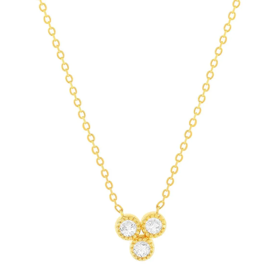 Collier plaqué or jaune et zirconias 45cm