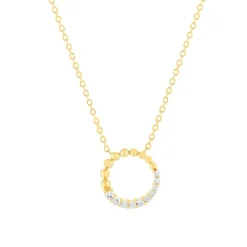 Collier plaqué or jaune et zirconias 45cm