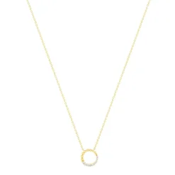 Collier plaqué or jaune et zirconias 45cm