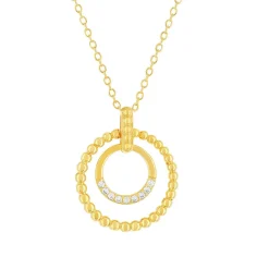Collier plaqué or jaune et zirconias 45cm