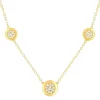 Collier plaqué or jaune et zirconias45cm