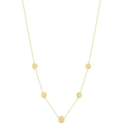 Collier plaqué or jaune et zirconias45cm