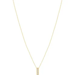 Collier plaqué or jaune et zirconias 45cm