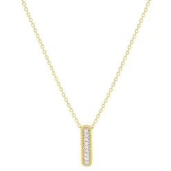 Collier plaqué or jaune et zirconias 45cm