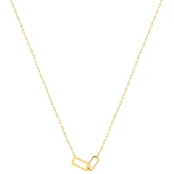 Collier plaqué or jaune, maille trombone 45 cm