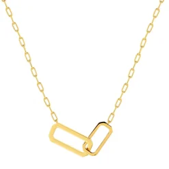 Collier plaqué or jaune, maille trombone 45 cm