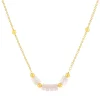 Collier plaqué or jaune quartz rose 42 à 47 cm