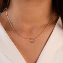 Collier plaqué or jaune rond 45cm