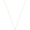 Collier plaqué or jaune, zirconias 45 cm