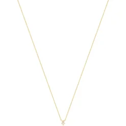 Collier plaqué or jaune, zirconias 45 cm