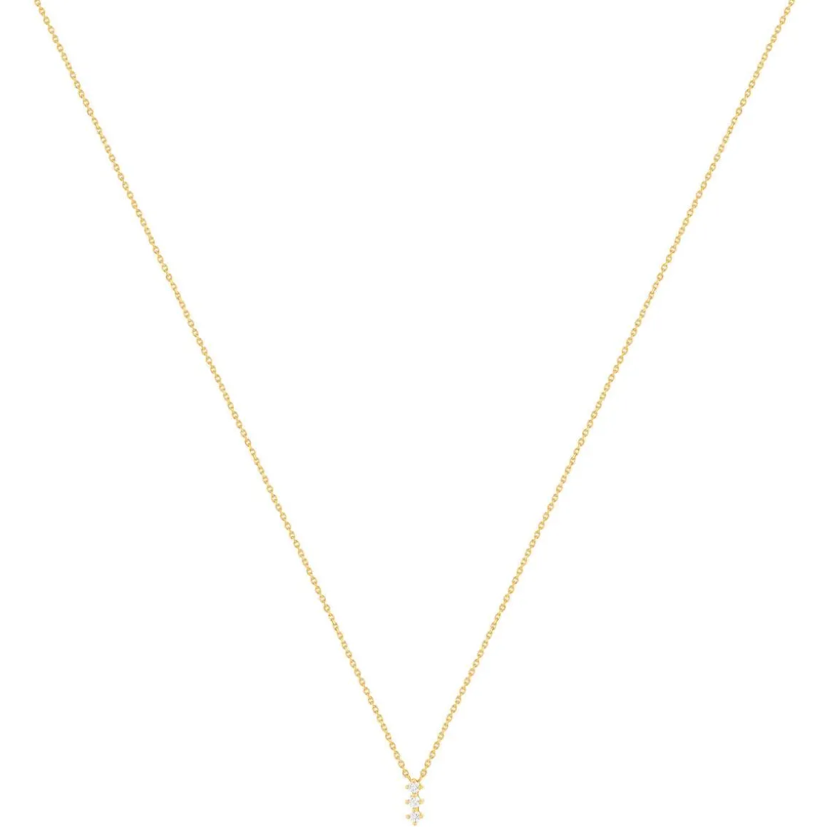 Collier plaqué or jaune zirconias 45 cm