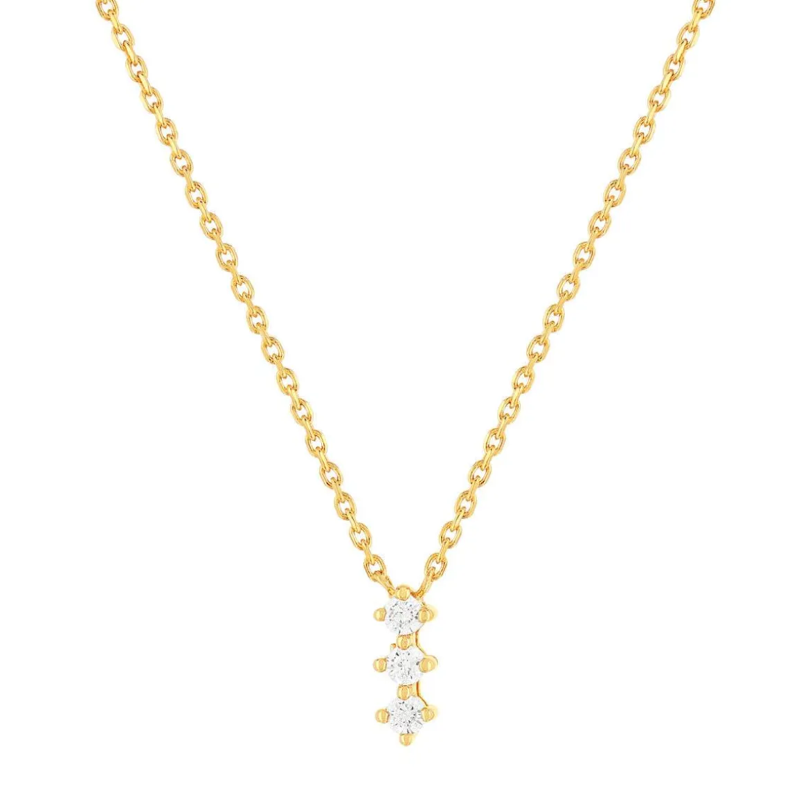 Collier plaqué or jaune zirconias 45 cm