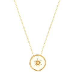 Collier plaqué or laque blanche 45 cm