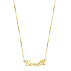 Collier plaqué or maille forçat prénom personnalisable 41,5 cm
