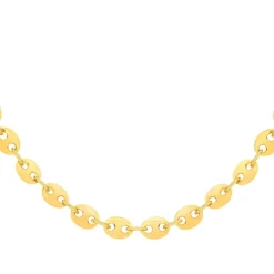 Collier plaqué or maille grain de café 50 cm