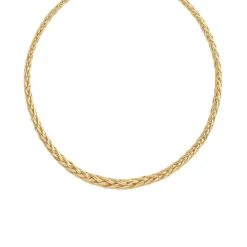 Collier plaqué or maille palmier 45 cm