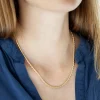 Collier plaqué or maille palmier 45 cm