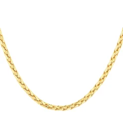 Collier plaqué or maille palmier 45 cm