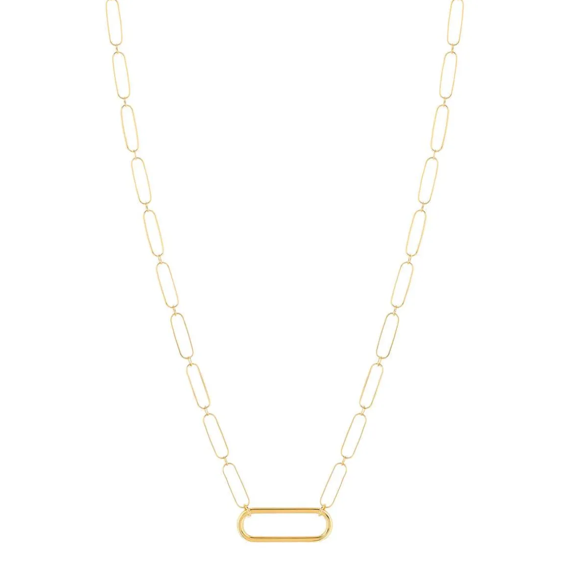 Collier plaqué or maille trombone 45 cm