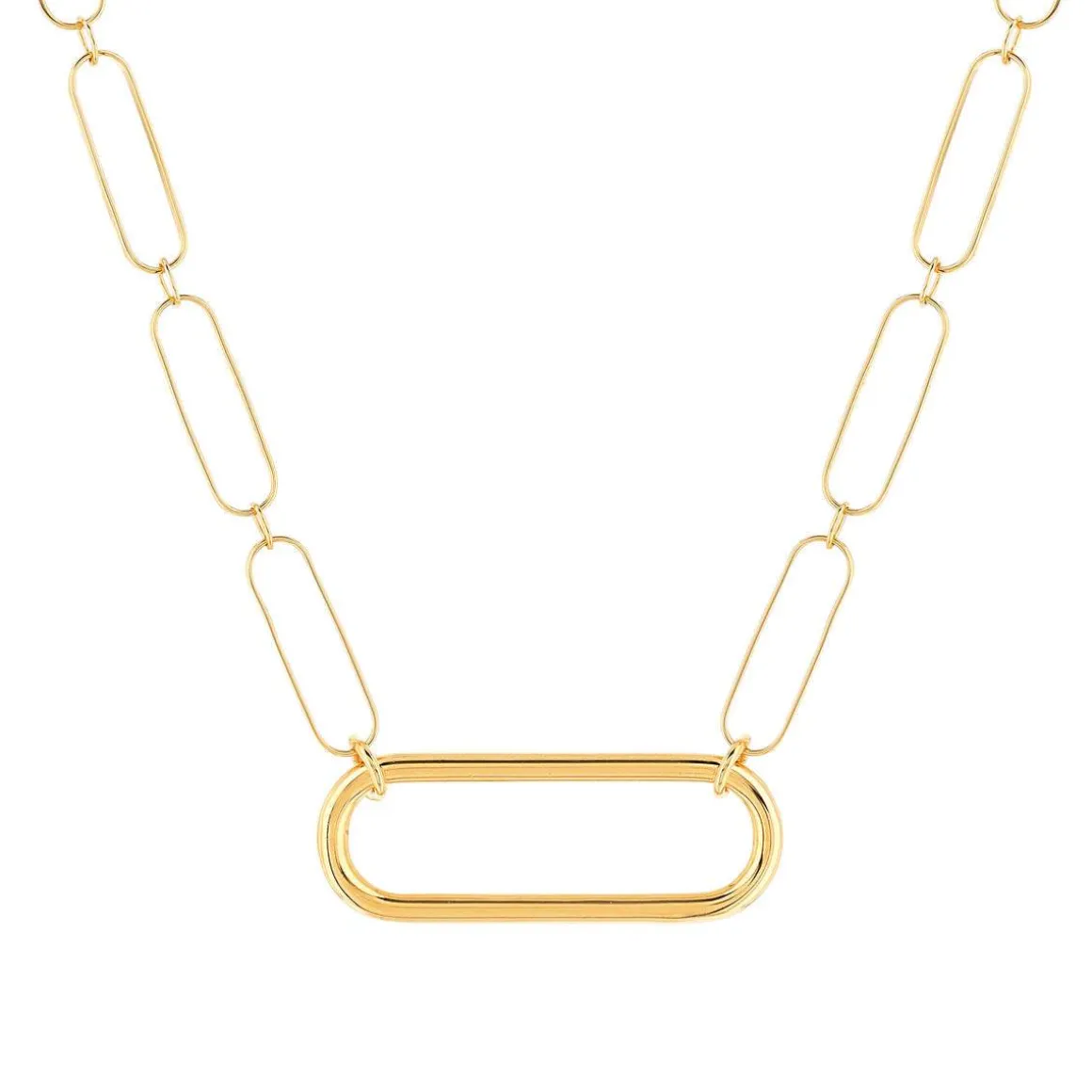 Collier plaqué or maille trombone 45 cm