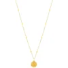 Collier plaqué or médaille ciselée 48 cm