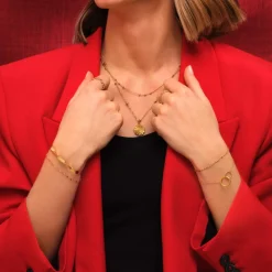 Collier plaqué or médaille ciselée 48 cm