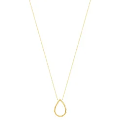 Collier plaqué or motif goutte perlé 45 cm