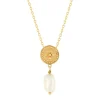 Collier plaqué or perle de culture 45 cm