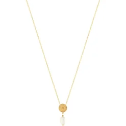 Collier plaqué or perle de culture 45 cm