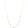 Collier plaqué or pierres synthétiques multicolores 45cm