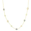 Collier plaqué or pierres synthétiques bleues et zirconias 45cm