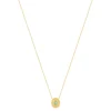 Collier plaqué or pierre synthétique verte 45cm
