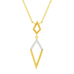 Collier plaqué or 2 tons et ziconias 45cm