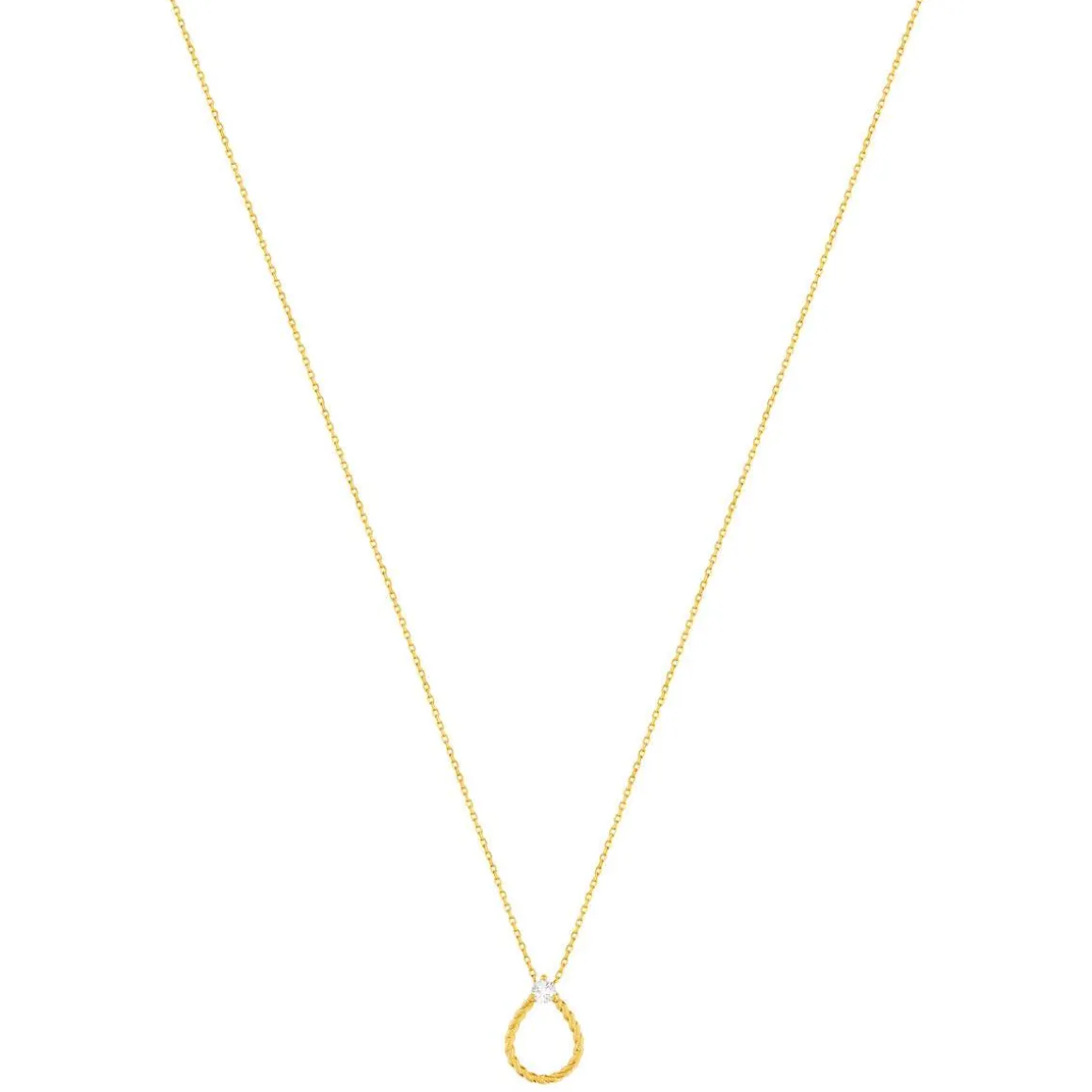 Collier plaqué or zirconia 45 cm