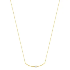Collier plaqué or zirconia 45 cm